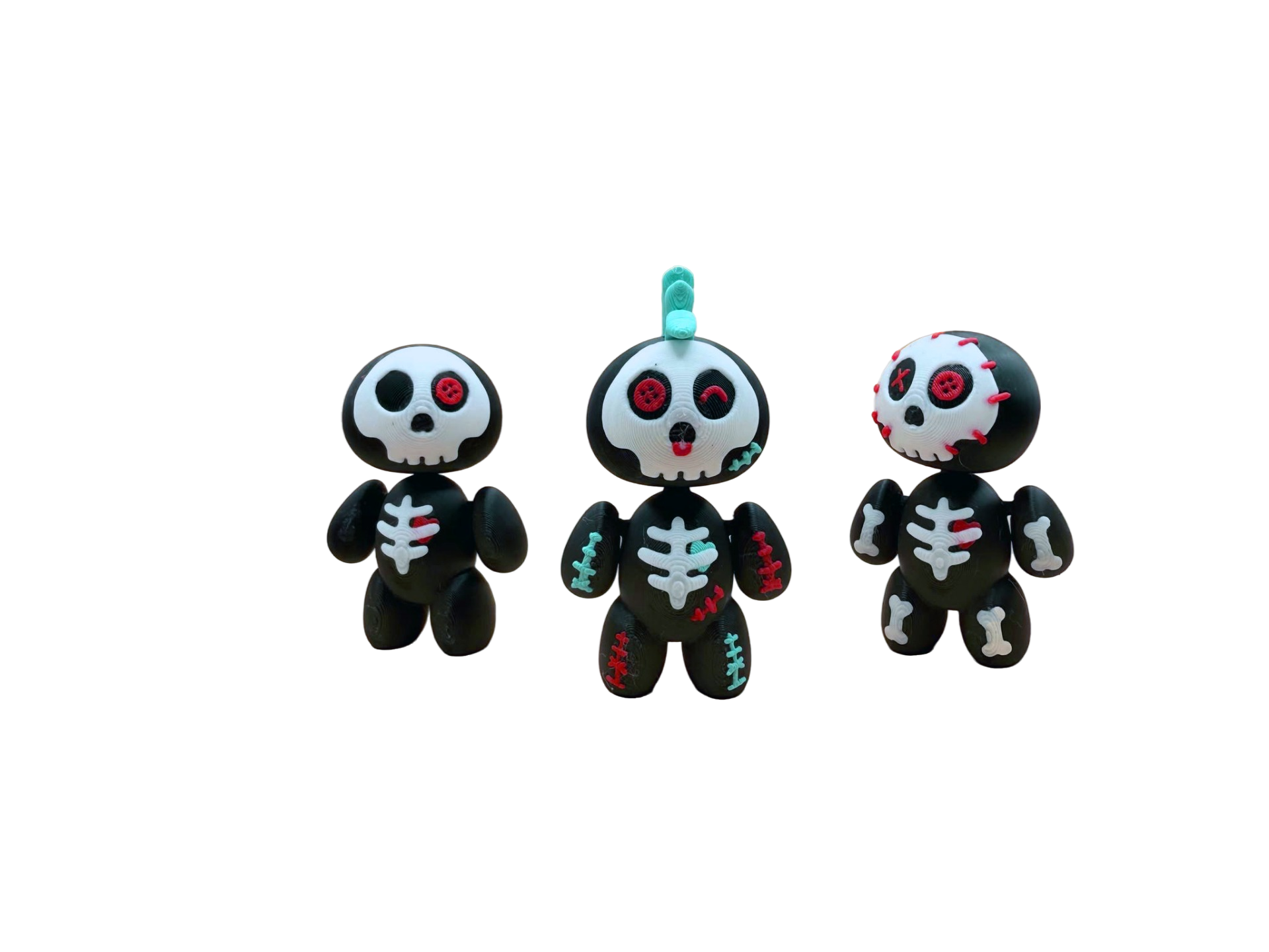 Articulated Voodoo Doll Bones & Skulls Flexi