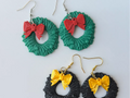 Custom Christmas Wreath Earrings!