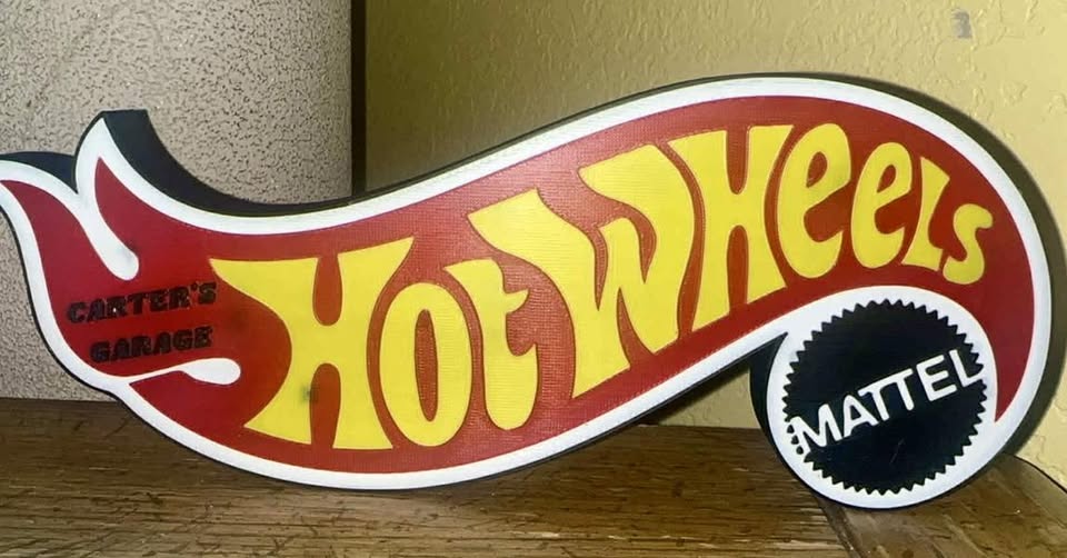 Hot Wheels Garage Custom Name Sign