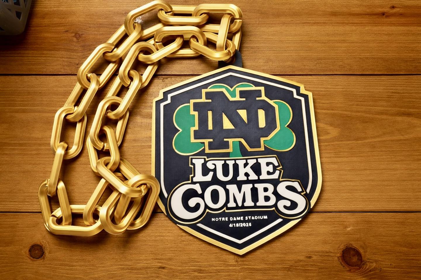 Luke Combs X Notre Dame Jumbo Hype Chain