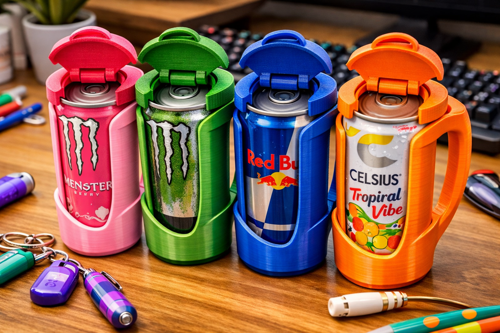 3D-Printed Slim Can Holders + Lid Covers