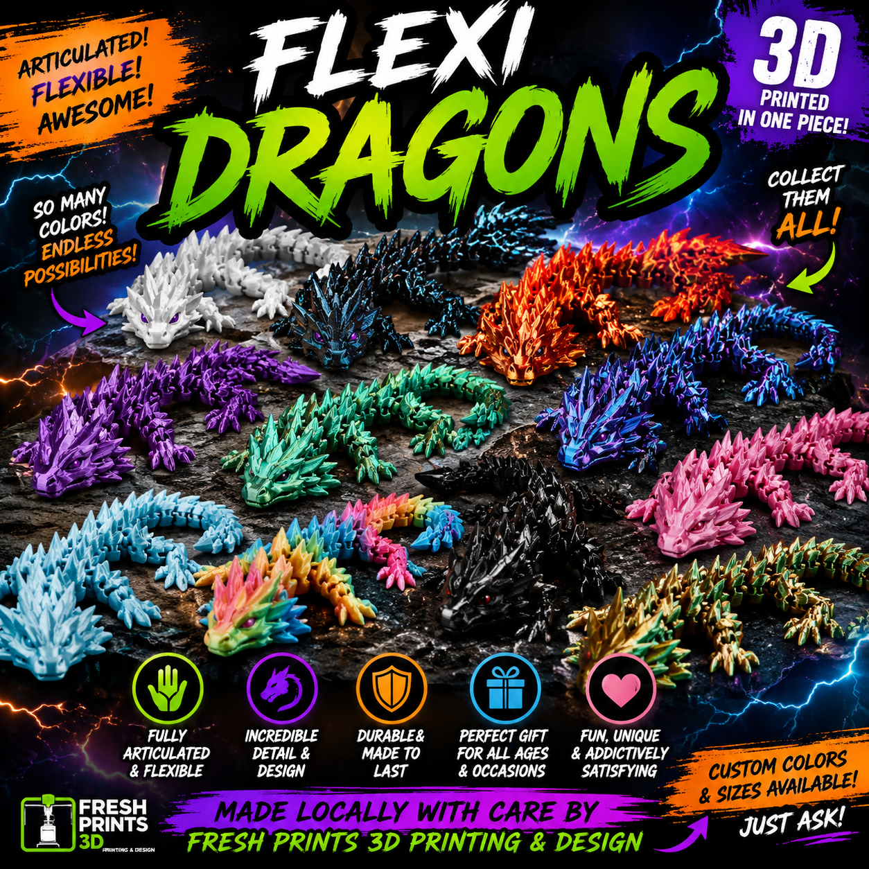 Flexi Dragon Fidgets