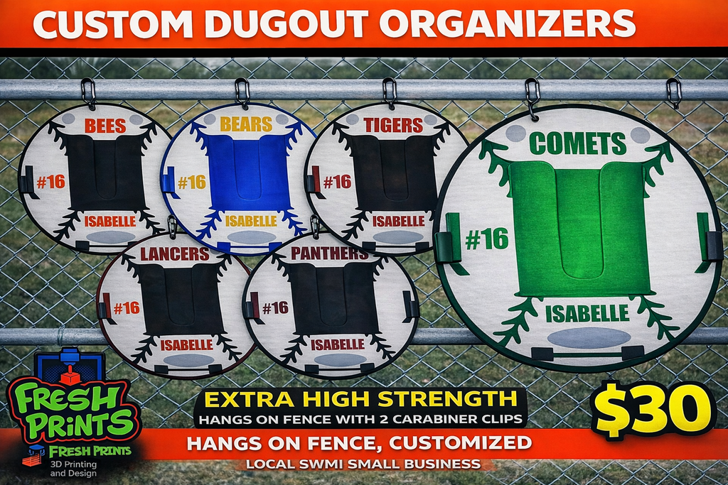 Dugout Organizer – Custom Baseball & Softball Fence Clip Holder